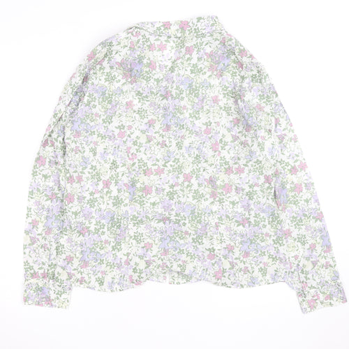 Marks and Spencer Womens Multicoloured Floral Cotton Blouse UK 20