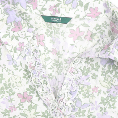 Marks and Spencer Womens Multicoloured Floral Cotton Blouse UK 20