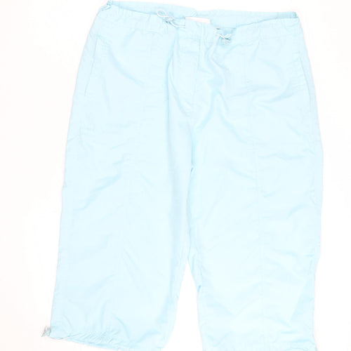 Emilio Blue Drawstring Cargo Bermuda Shorts Women Size 18