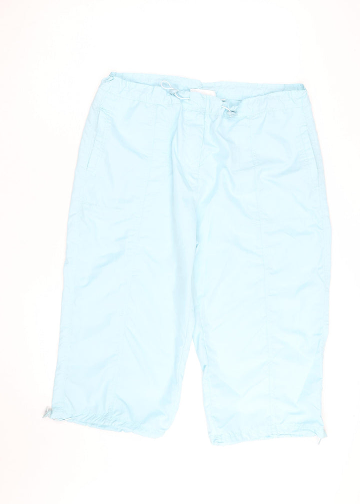 Emilio Blue Drawstring Cargo Bermuda Shorts Women Size 18