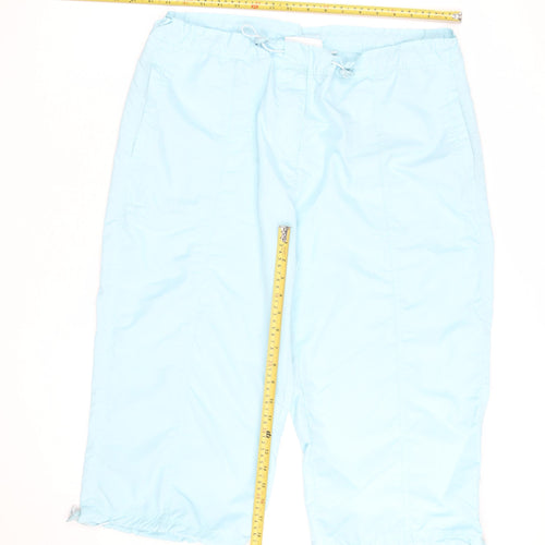 Emilio Blue Drawstring Cargo Bermuda Shorts Women Size 18