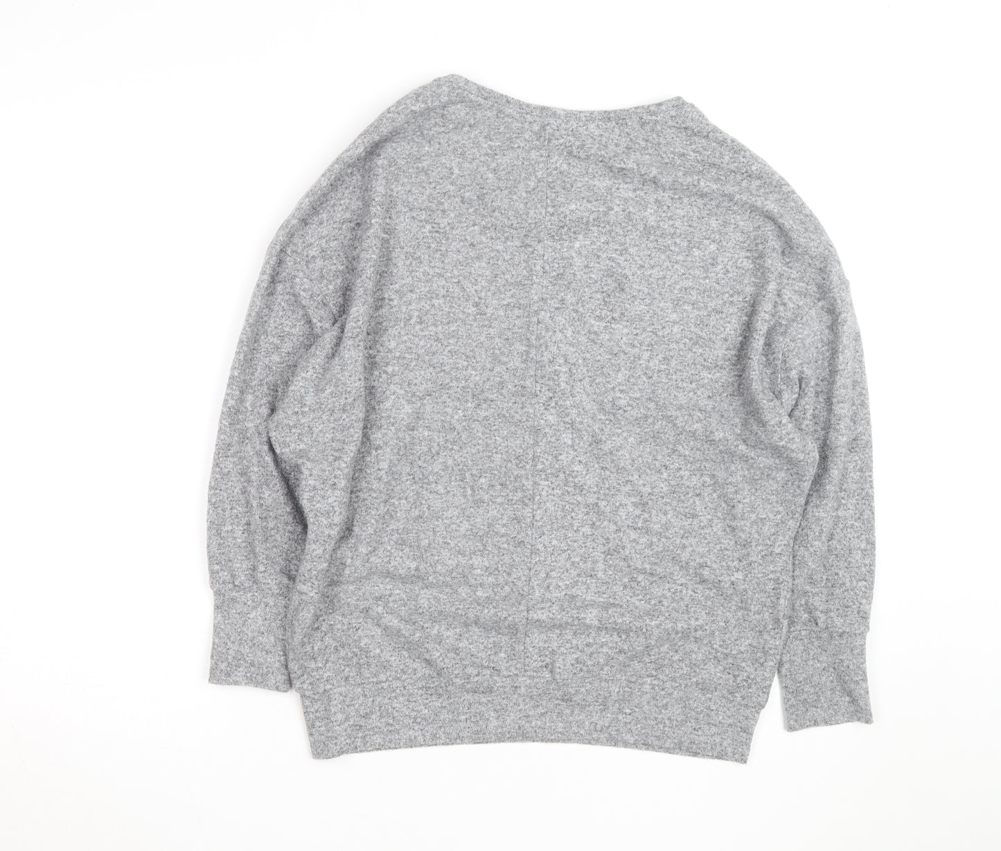 Dorothy Perkins Women's Grey Embroidered Floral Knit Jumper UK14