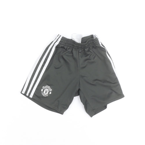 Adidas Boys Black Manchester United Football Shorts 4-5 Years Athletic Fit