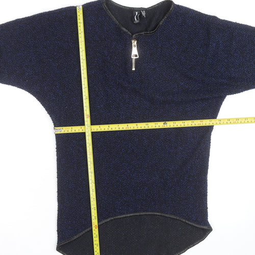 Izabel London Women's Blue 1/4 Zip Knit Jumper Size S 8/10