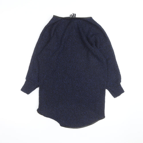 Izabel London Women's Blue 1/4 Zip Knit Jumper Size S 8/10