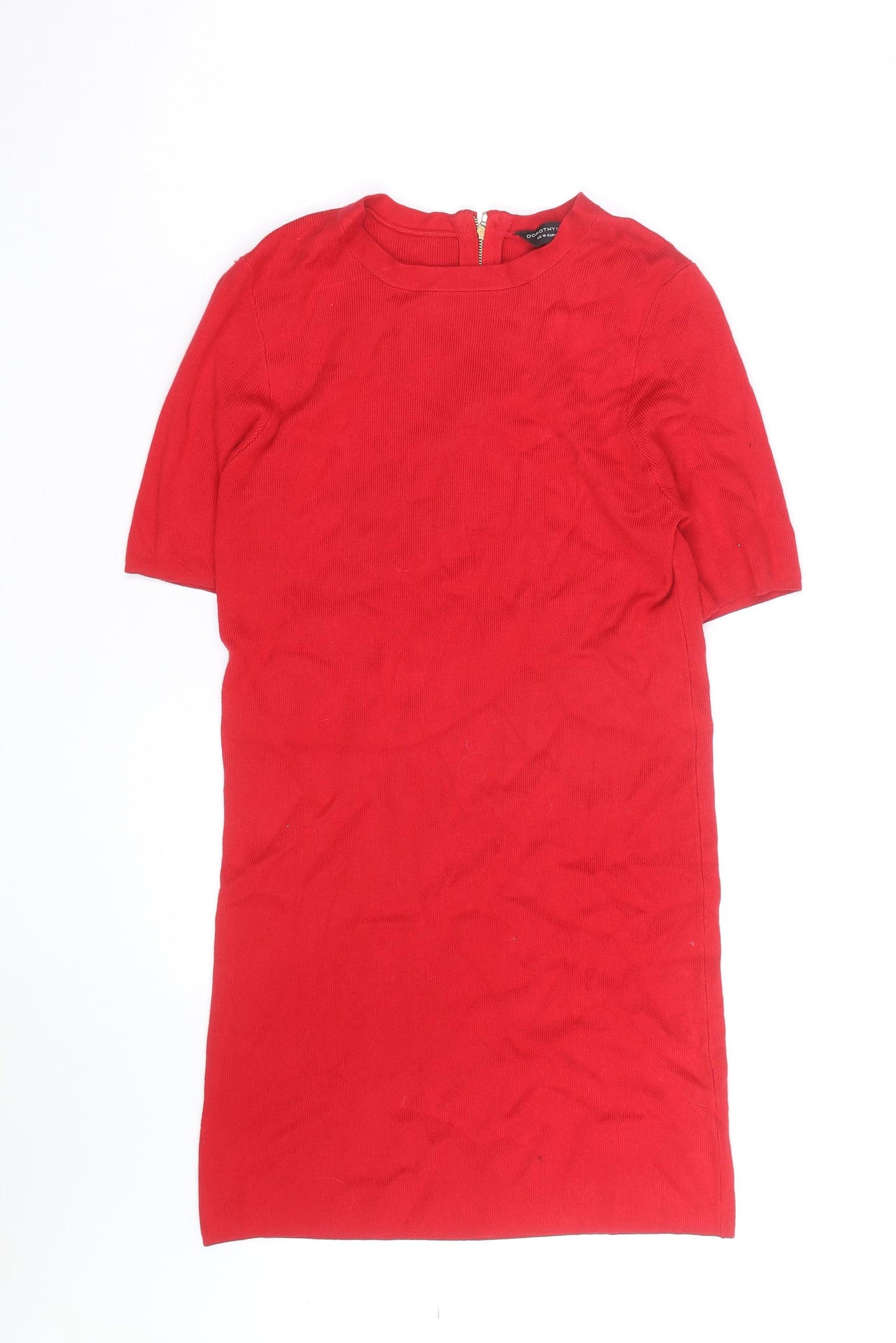 Dorothy Perkins Women Red Short Sleeve Shift Dress Size 14