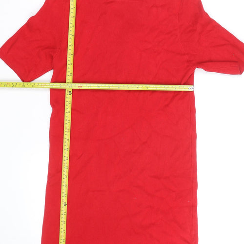Dorothy Perkins Women Red Short Sleeve Shift Dress Size 14