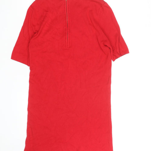 Dorothy Perkins Women Red Short Sleeve Shift Dress Size 14