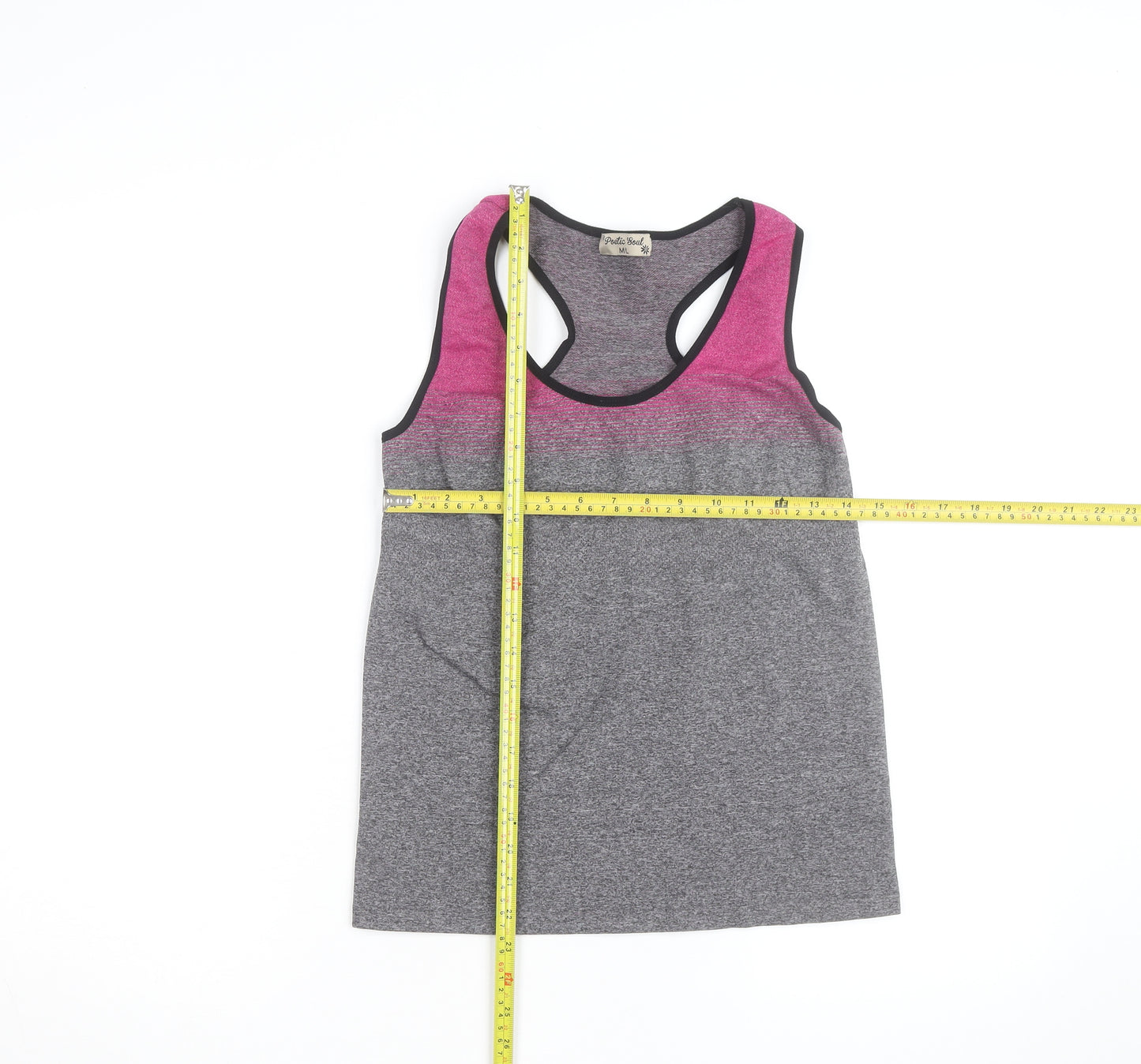 Poetic Soul Womens Multicoloured Racerback Tank Top M Polyester Stretch