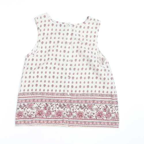 New Look Women’s Ivory Floral Tunic Sleeveless Blouse Size 12