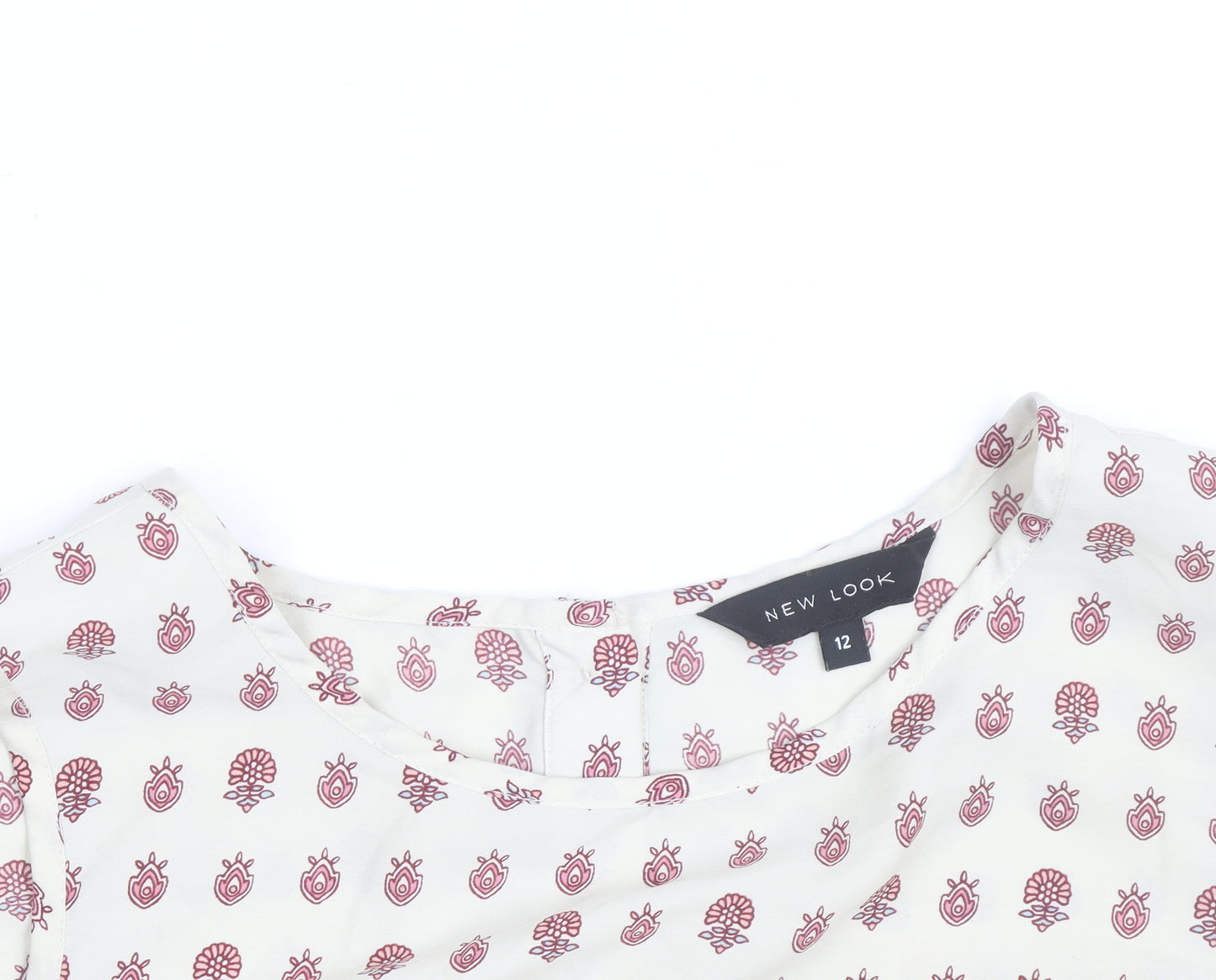 New Look Women’s Ivory Floral Tunic Sleeveless Blouse Size 12