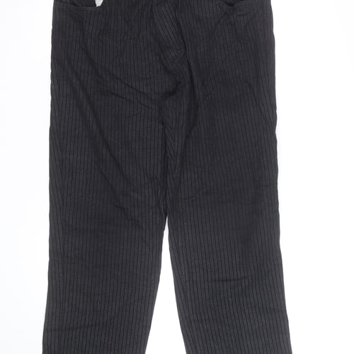 James Darby Men’s Black Pinstripe Cotton Chino Trousers Regular Fit