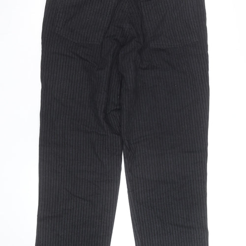James Darby Men’s Black Pinstripe Cotton Chino Trousers Regular Fit