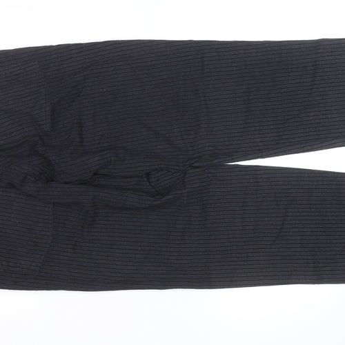 James Darby Men’s Black Pinstripe Cotton Chino Trousers Regular Fit