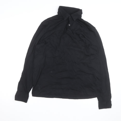 Charles Tyrwhitt Men's Black Cotton Long Sleeve Button-Up Shirt Medium