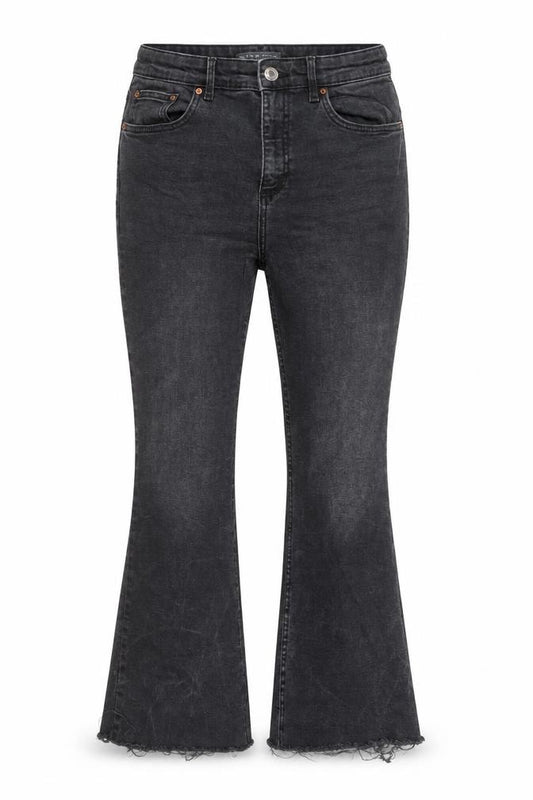 Primark Women’s Black Flared Denim Jeans Size 14 Regular Stretch Fit