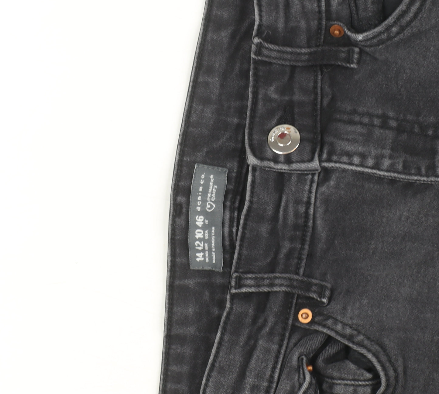 Primark Women’s Black Flared Denim Jeans Size 14 Regular Stretch Fit