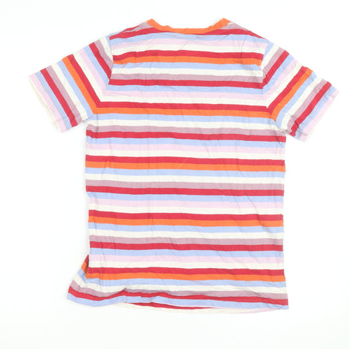 Marks and Spencer Women's Multicoloured Striped Cotton T-Shirt Size 10
