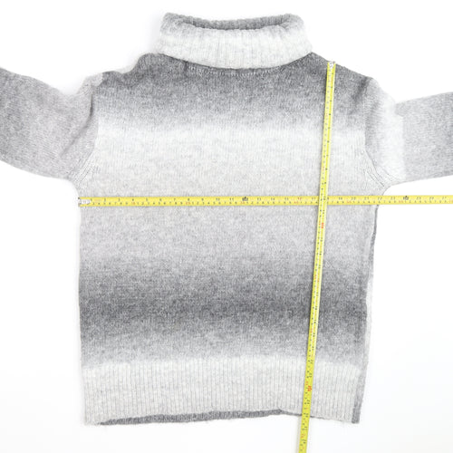 Marks and Spencer Men's Grey Roll Neck Chunky Knit Jumper Medium