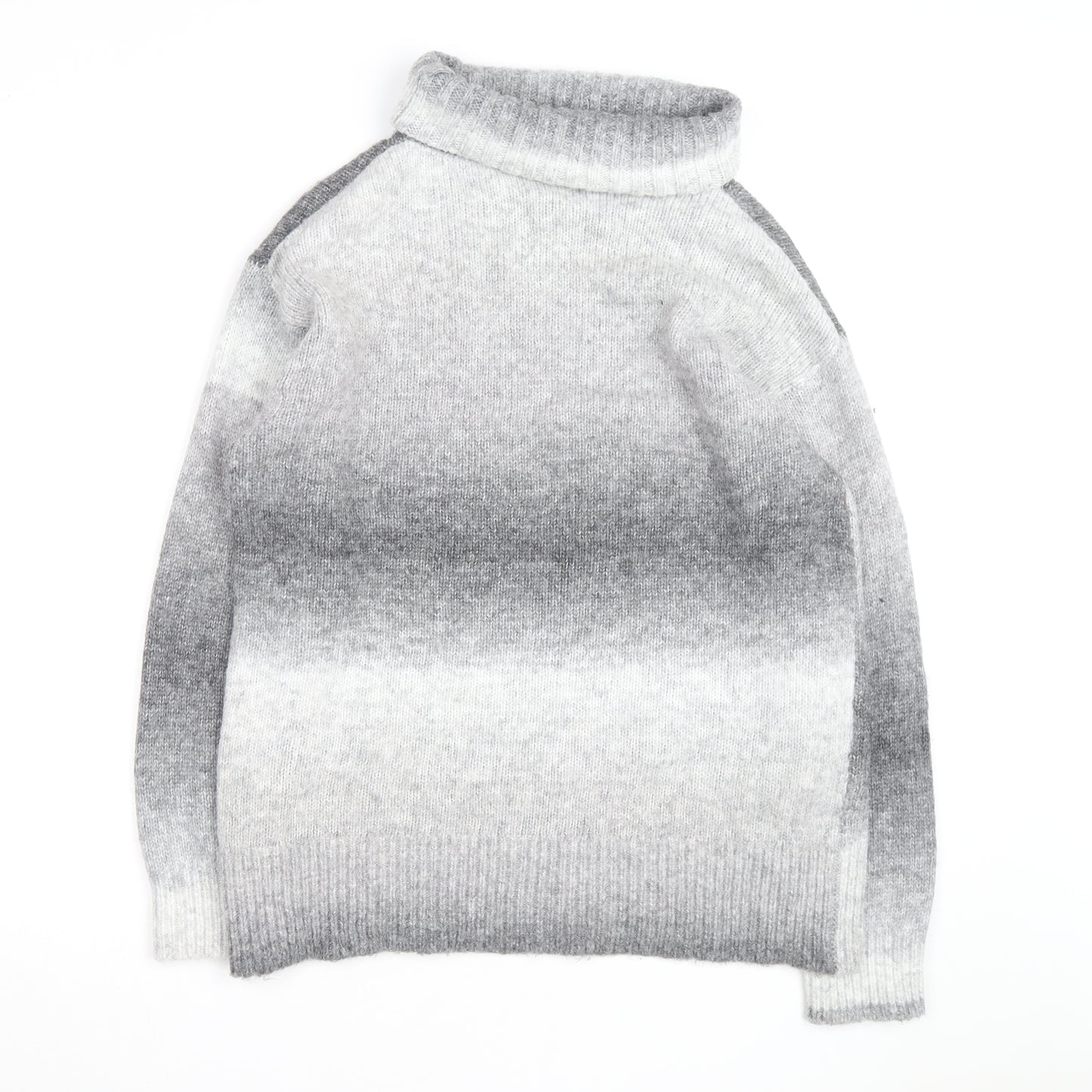 Marks and Spencer Men's Grey Roll Neck Chunky Knit Jumper Medium