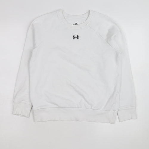 Under Armour Mens White XS Crew Neck Pullover Sweatshirt