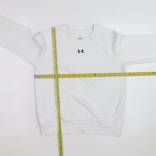 Under Armour Mens White XS Crew Neck Pullover Sweatshirt