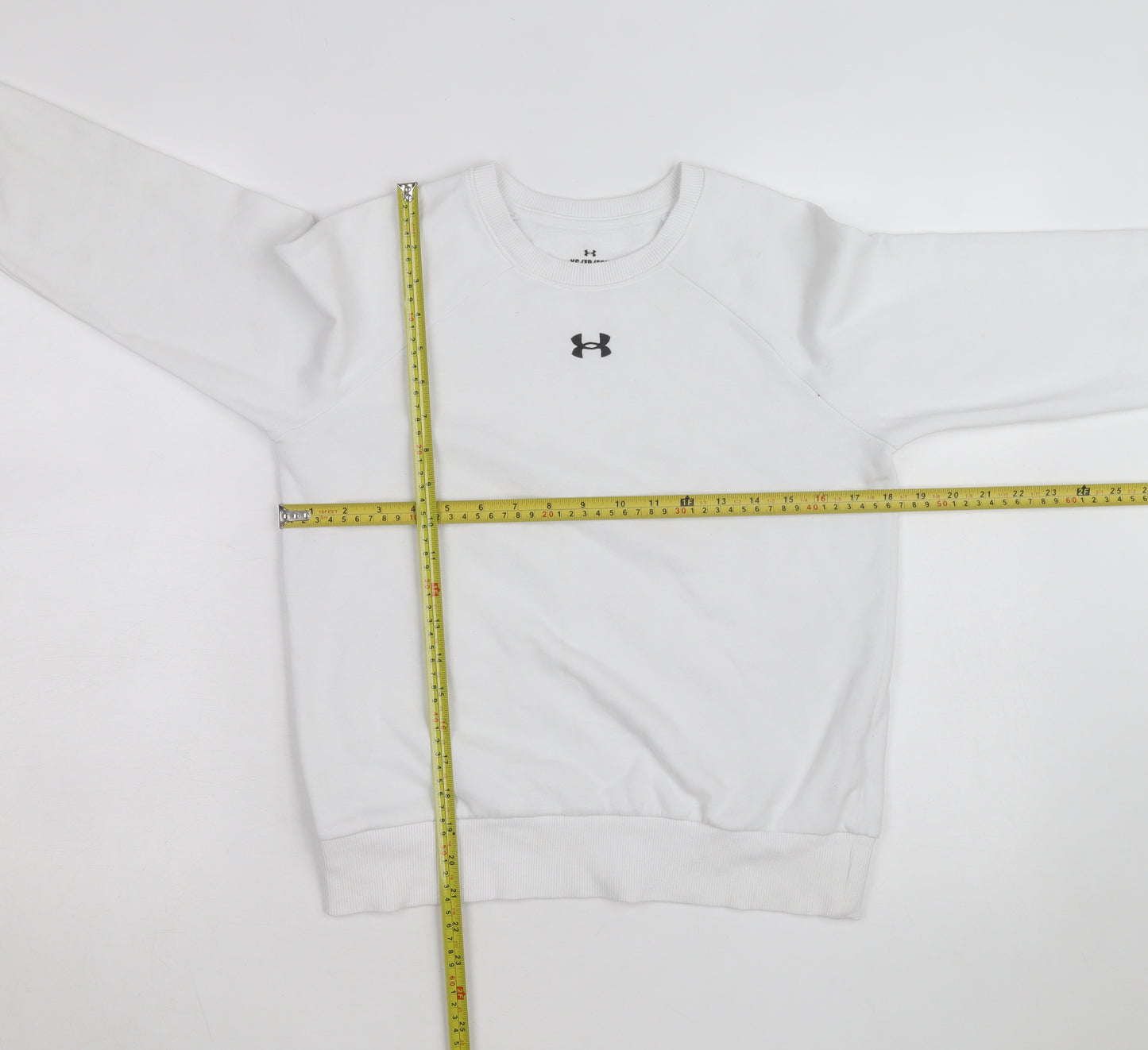 Under Armour Mens White XS Crew Neck Pullover Sweatshirt