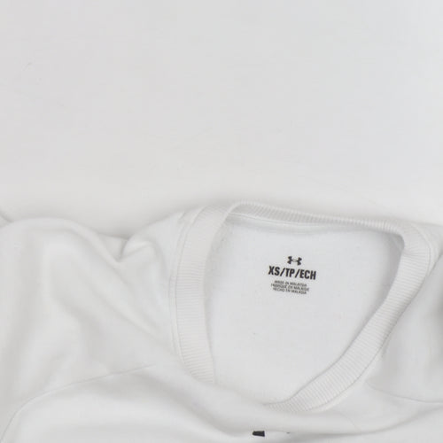 Under Armour Mens White XS Crew Neck Pullover Sweatshirt