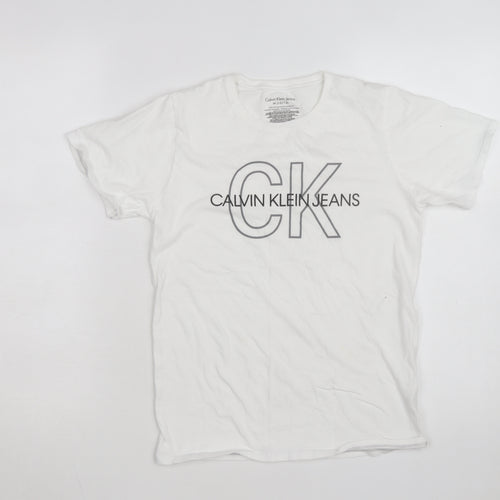 Calvin Klein Jeans Women's White Cotton T-Shirt M 10/12