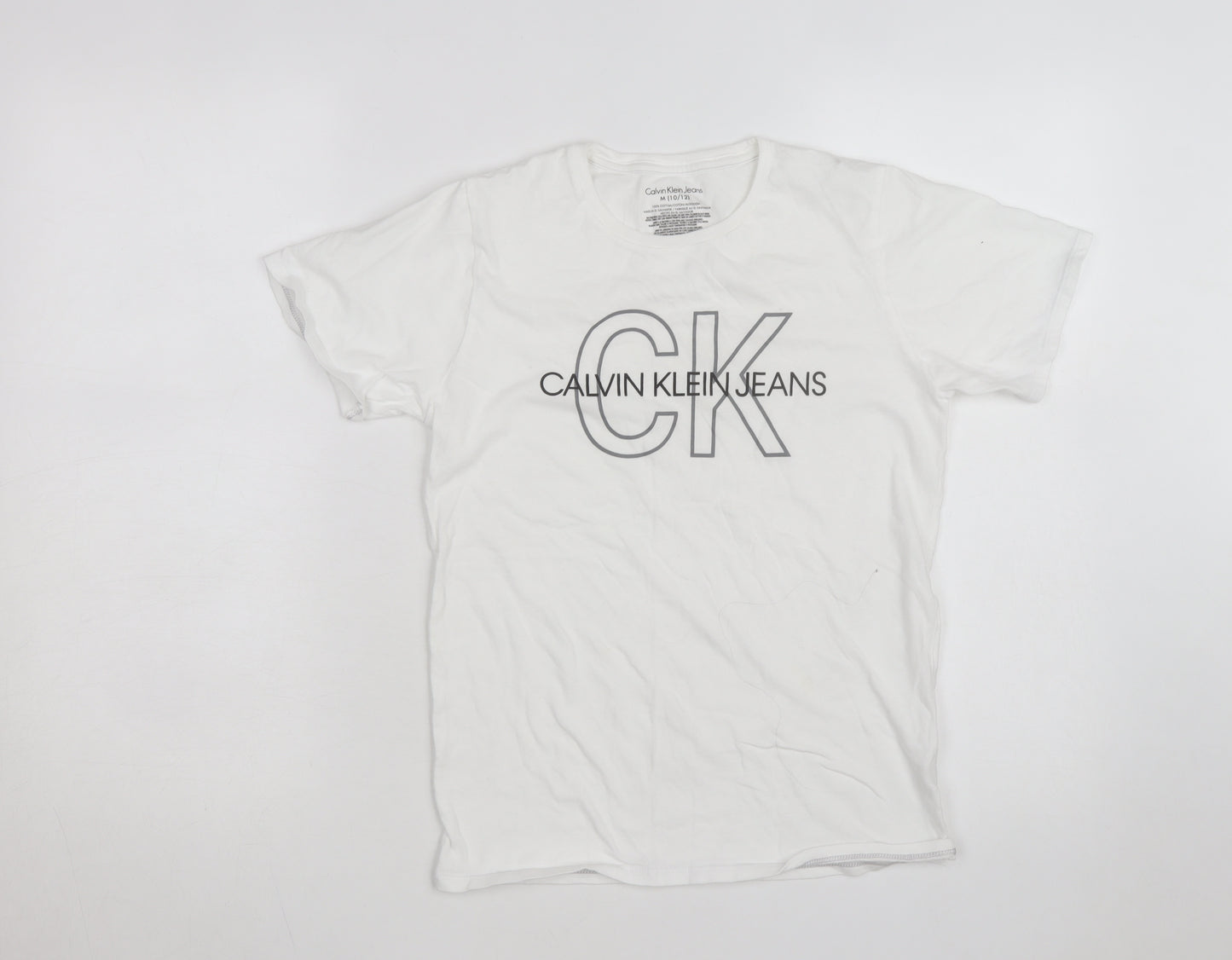 Calvin Klein Jeans Women's White Cotton T-Shirt M 10/12