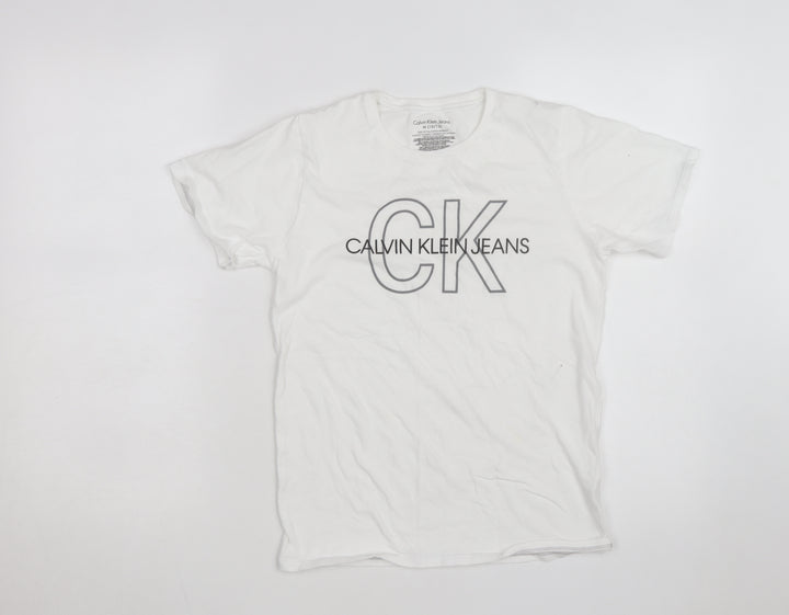 Calvin Klein Jeans Women's White Cotton T-Shirt M 10/12