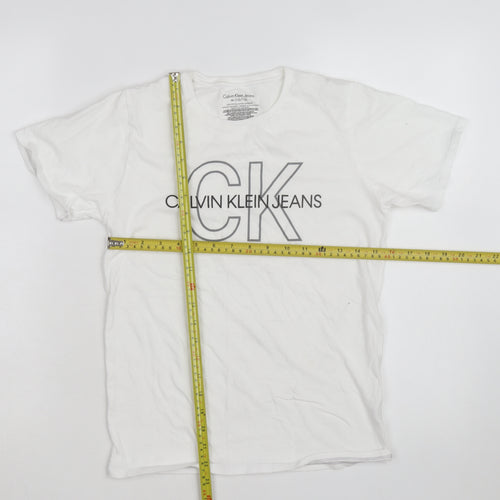Calvin Klein Jeans Women's White Cotton T-Shirt M 10/12