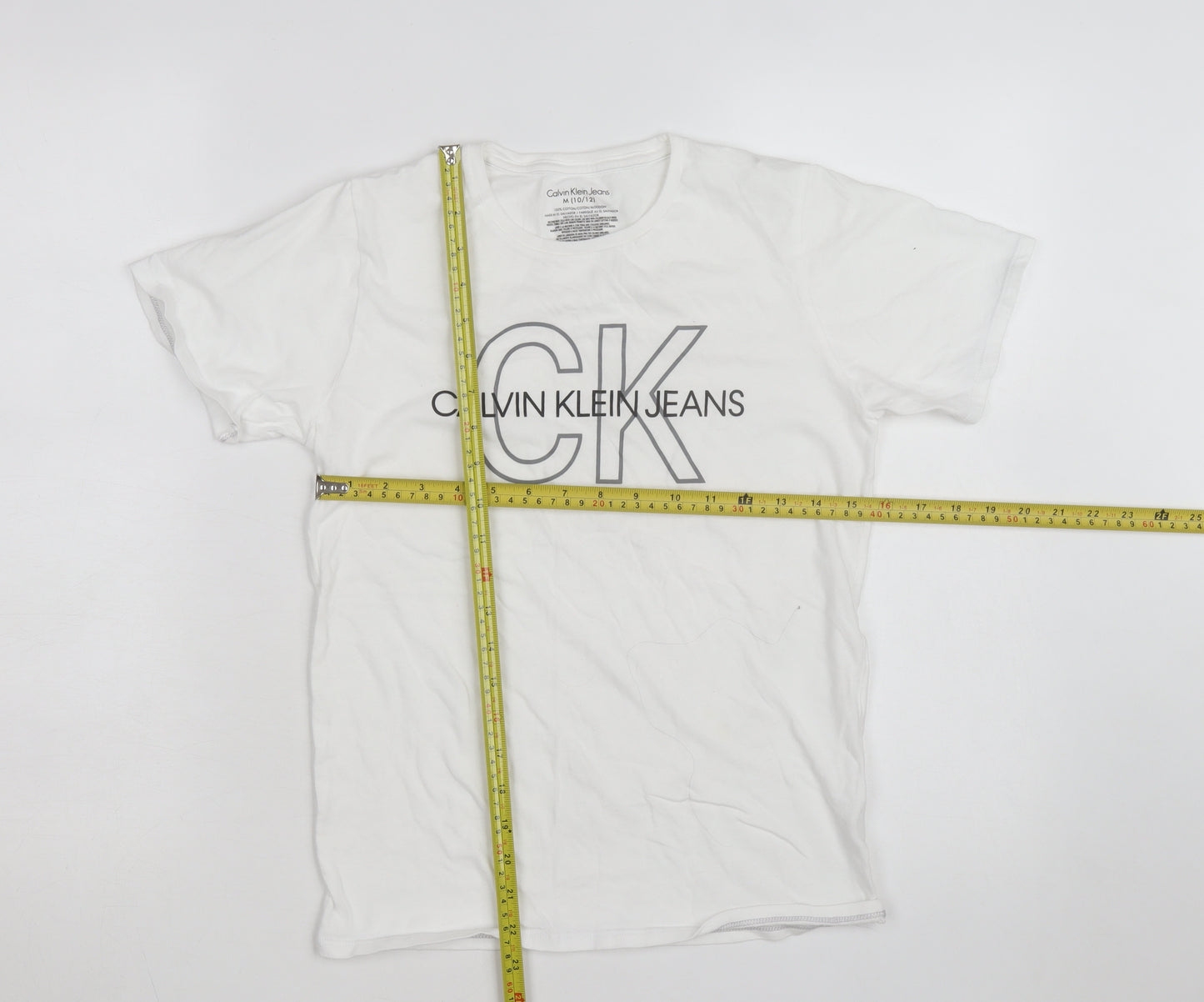 Calvin Klein Jeans Women's White Cotton T-Shirt M 10/12