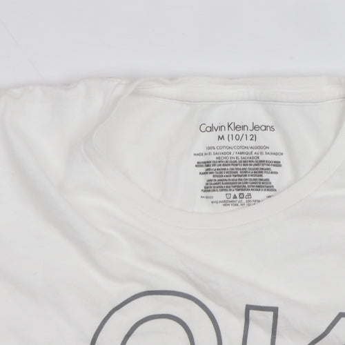 Calvin Klein Jeans Women's White Cotton T-Shirt M 10/12