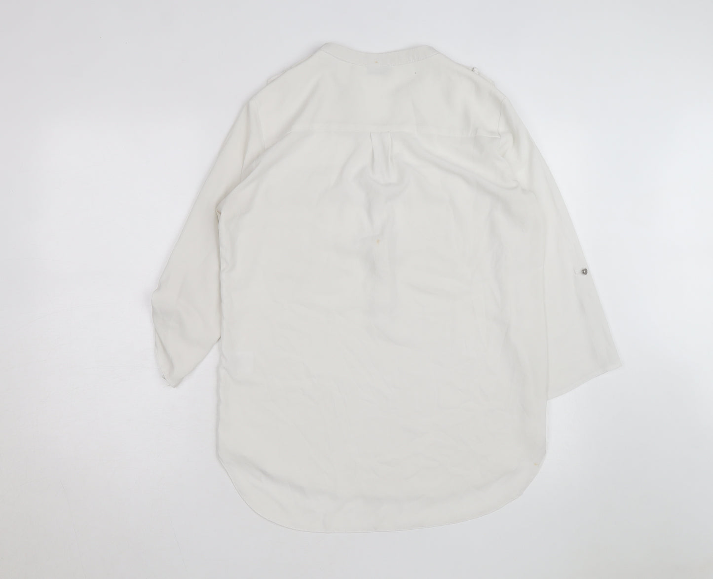 Paraphrase Women's White 3/4 Sleeve V-Neck Blouse Size 12