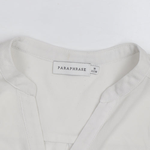 Paraphrase Women's White 3/4 Sleeve V-Neck Blouse Size 12