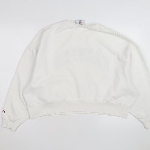 Harvard Men's White Pullover Sweatshirt Medium Embroidered Logo