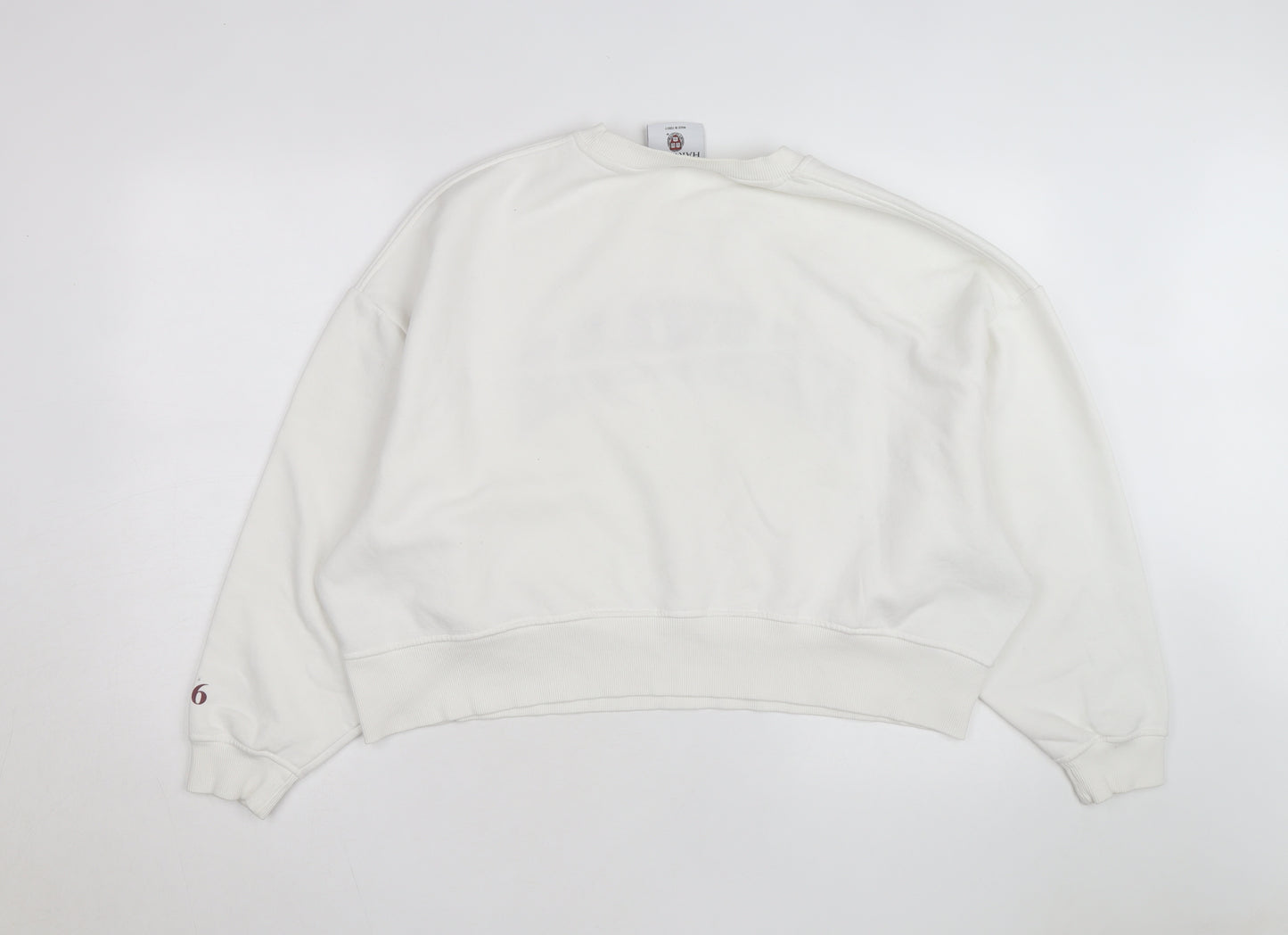 Harvard Men's White Pullover Sweatshirt Medium Embroidered Logo