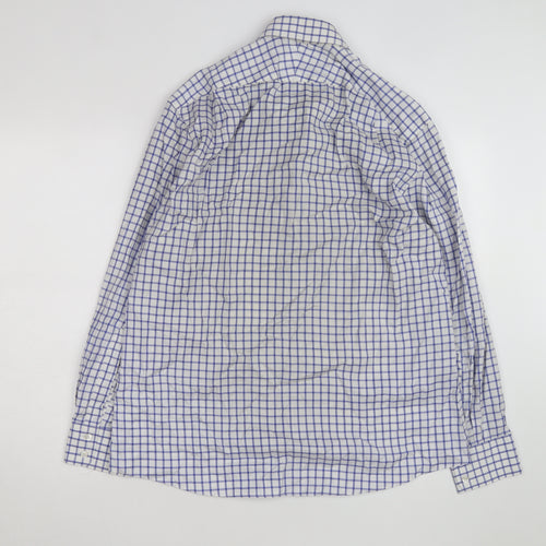 Charles Tyrwhitt Men's Blue Check Slim Fit Non-Iron Shirt Size 16.5