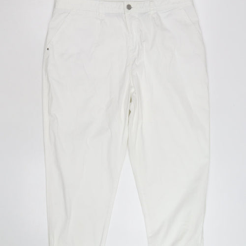 F&F Womens White Chino Trousers Size 12 Regular Fit