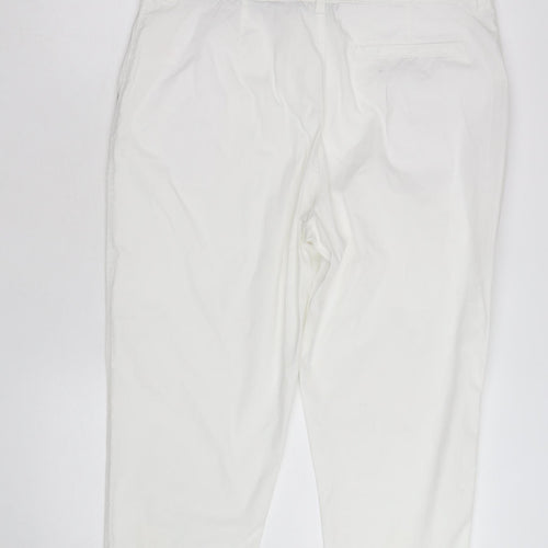 F&F Womens White Chino Trousers Size 12 Regular Fit