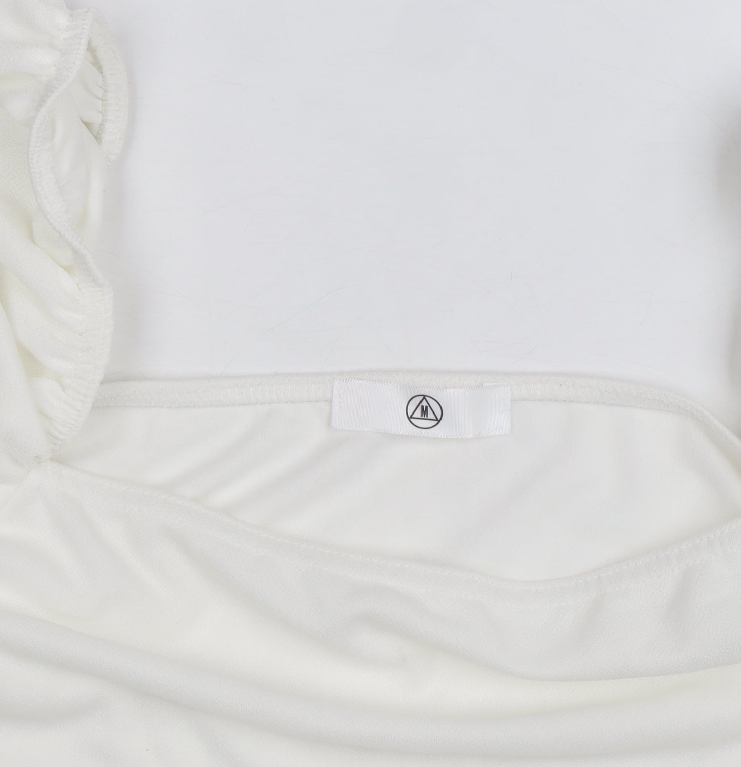 Missguided Women's White Cropped Puff Sleeve Square Neck Blouse Size 10