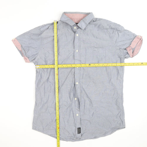 Threadbare Women’s Blue Chambray Short Sleeve Button-Up Shirt L