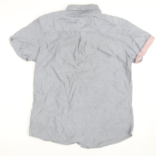 Threadbare Women’s Blue Chambray Short Sleeve Button-Up Shirt L