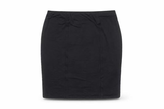 Front view of PRETTYLITTLETHING Women Black, size 12, Straight Pencil Skirt