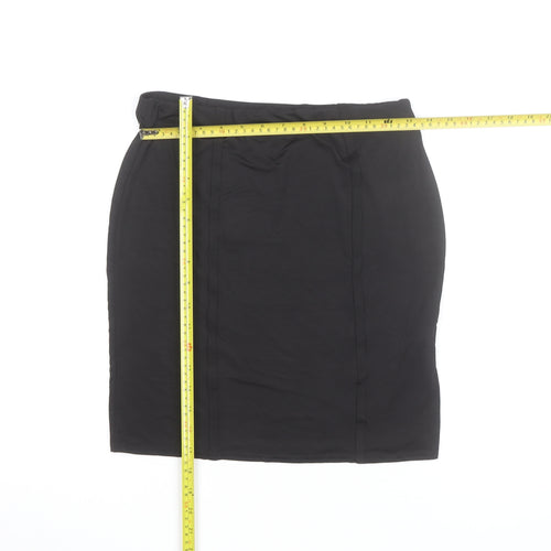 PrettyLittleThing Women Black Size 12 Straight Pencil Skirt