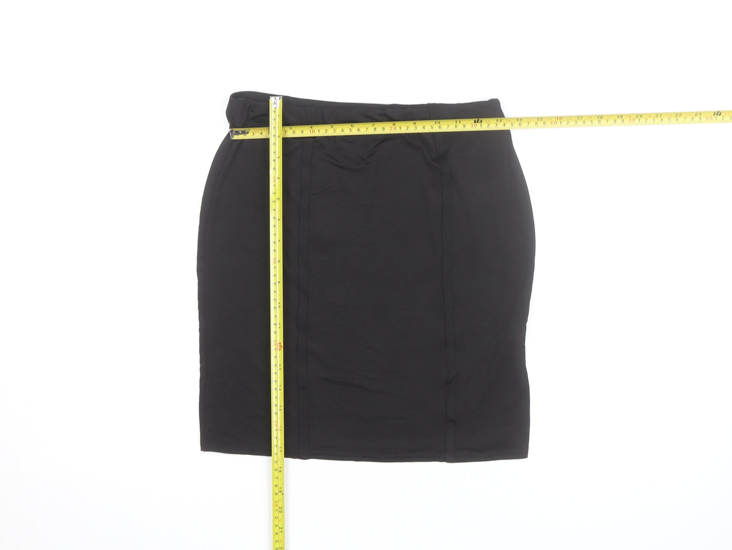 PrettyLittleThing Women Black Size 12 Straight Pencil Skirt