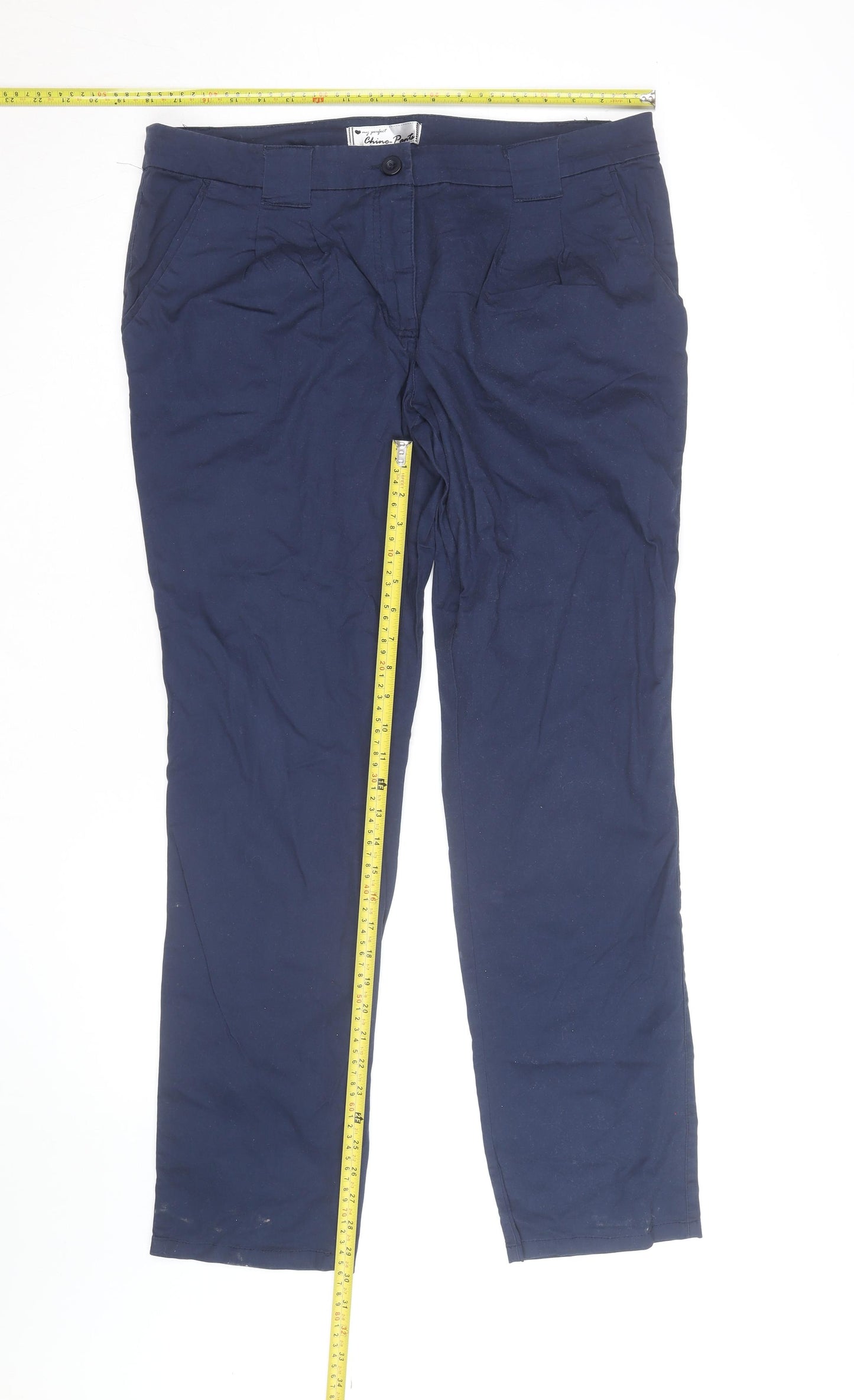 bpc Bonprix Collection Men's Blue Chino Trousers Size L Cotton Blend