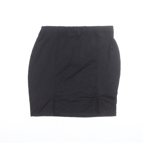 Boohoo Women Black Size 10 High Waist Pencil Skirt
