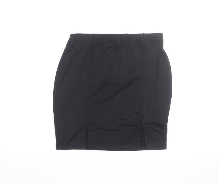 Boohoo Women Black Size 10 High Waist Pencil Skirt